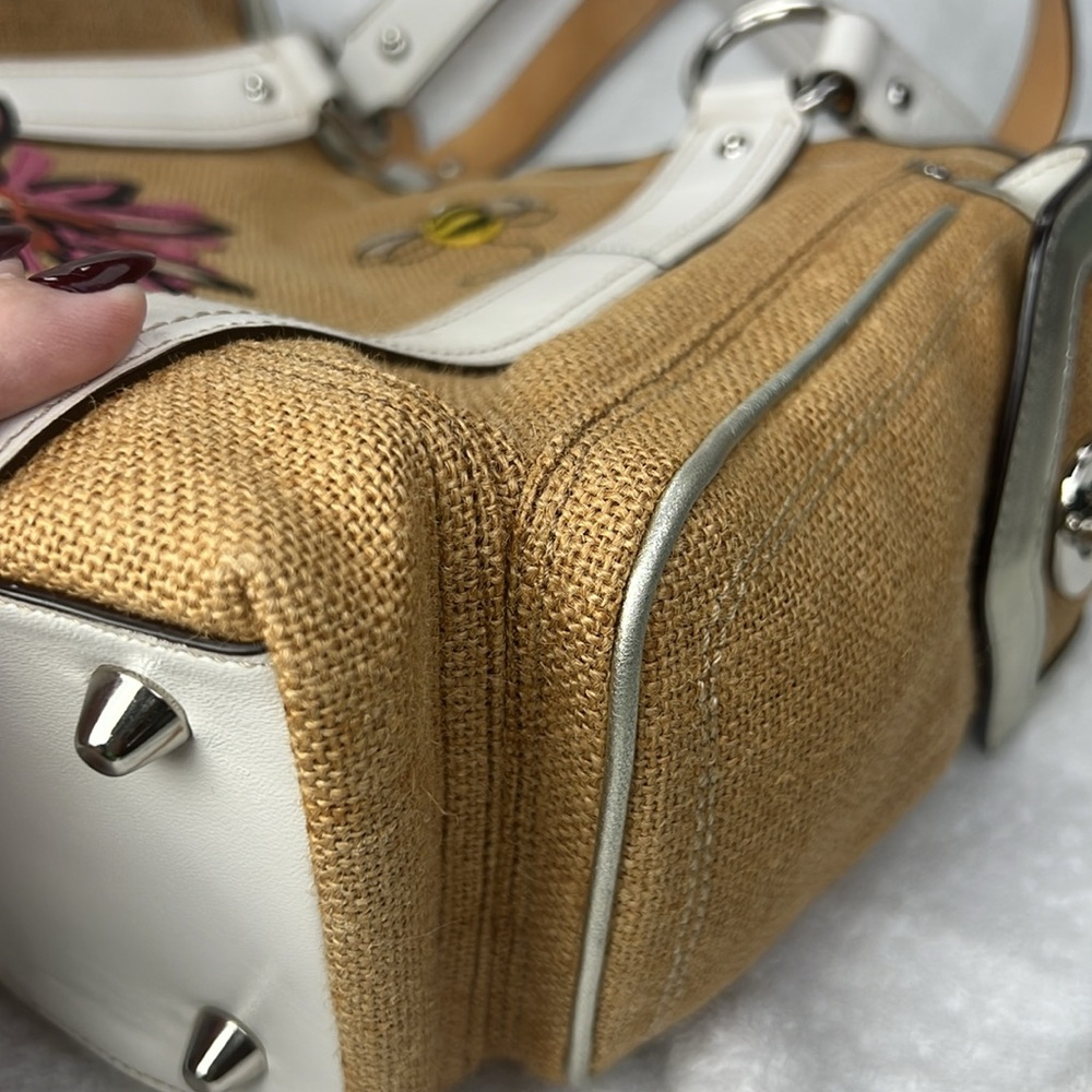 Coach 2005 Vintage Tan Floral Embroidered Tote - Picture 6 of 14
